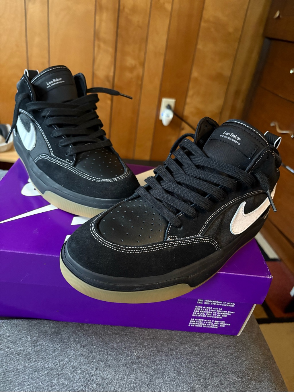 Nike Black Suede Sneakers With Gum Sole